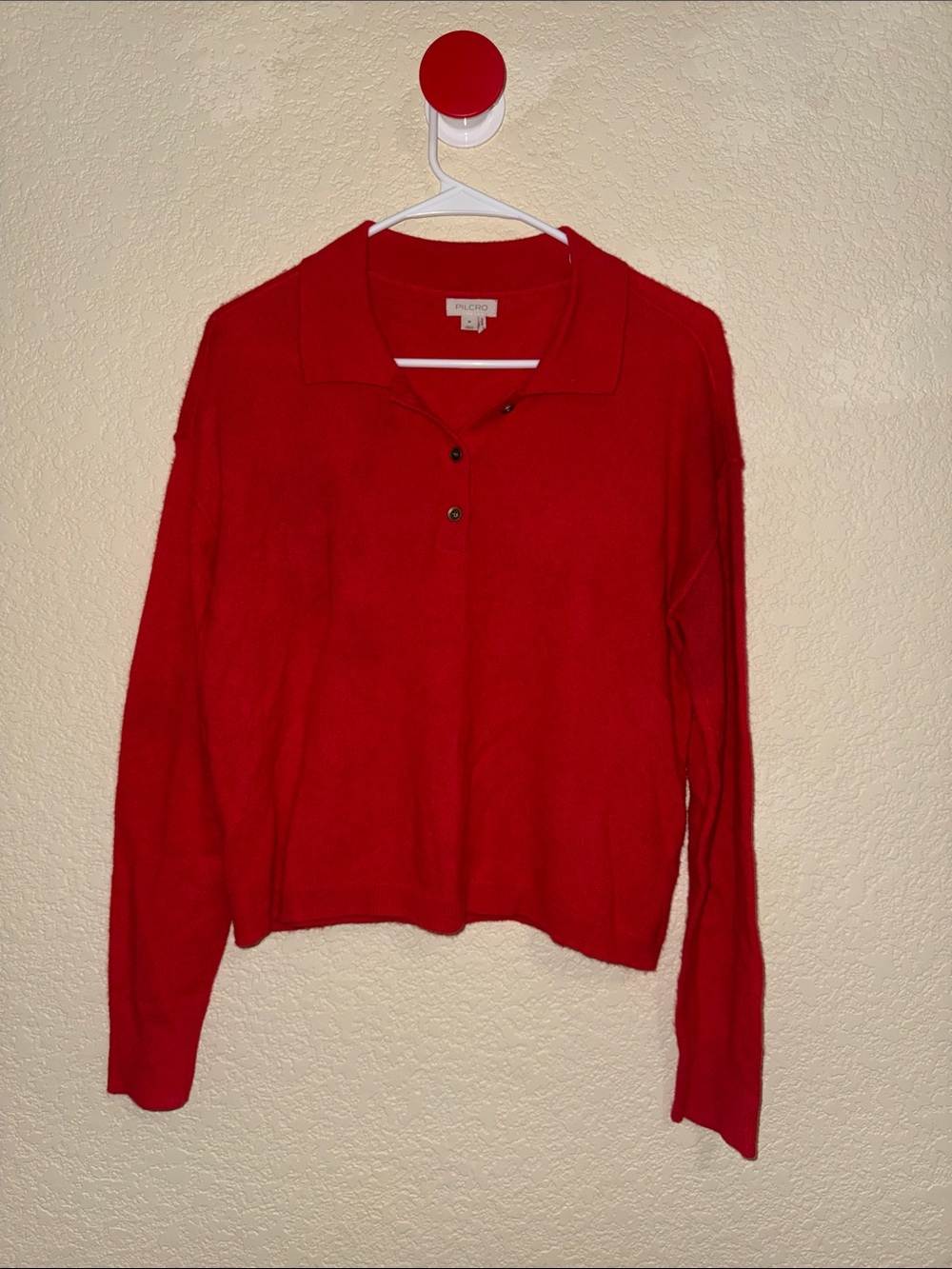 Pileco Bright Red 100% Cashmere Sweater